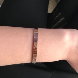 Fake love rose gold bangle